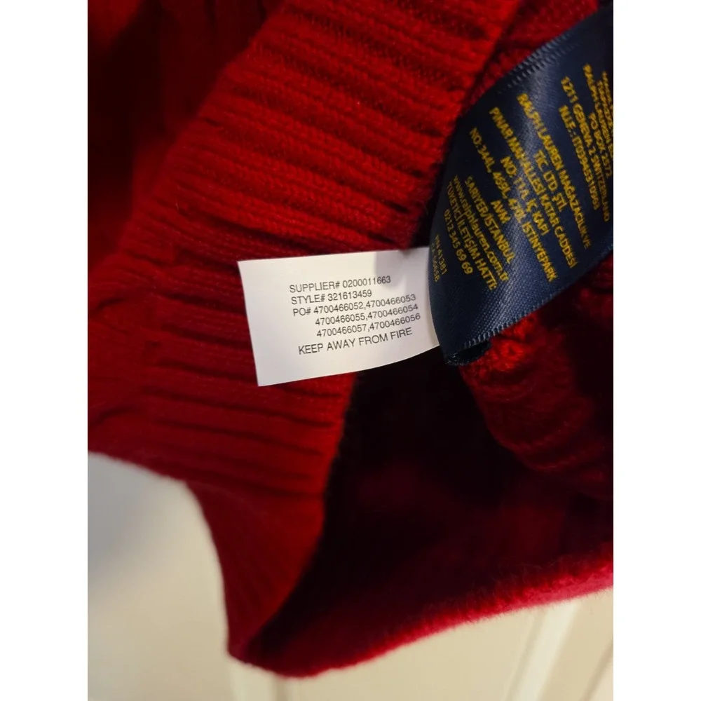 POLO By Ralph Lauren Size 4 Toddler Boys Red Sweater Vest Cotton & Blue Pony